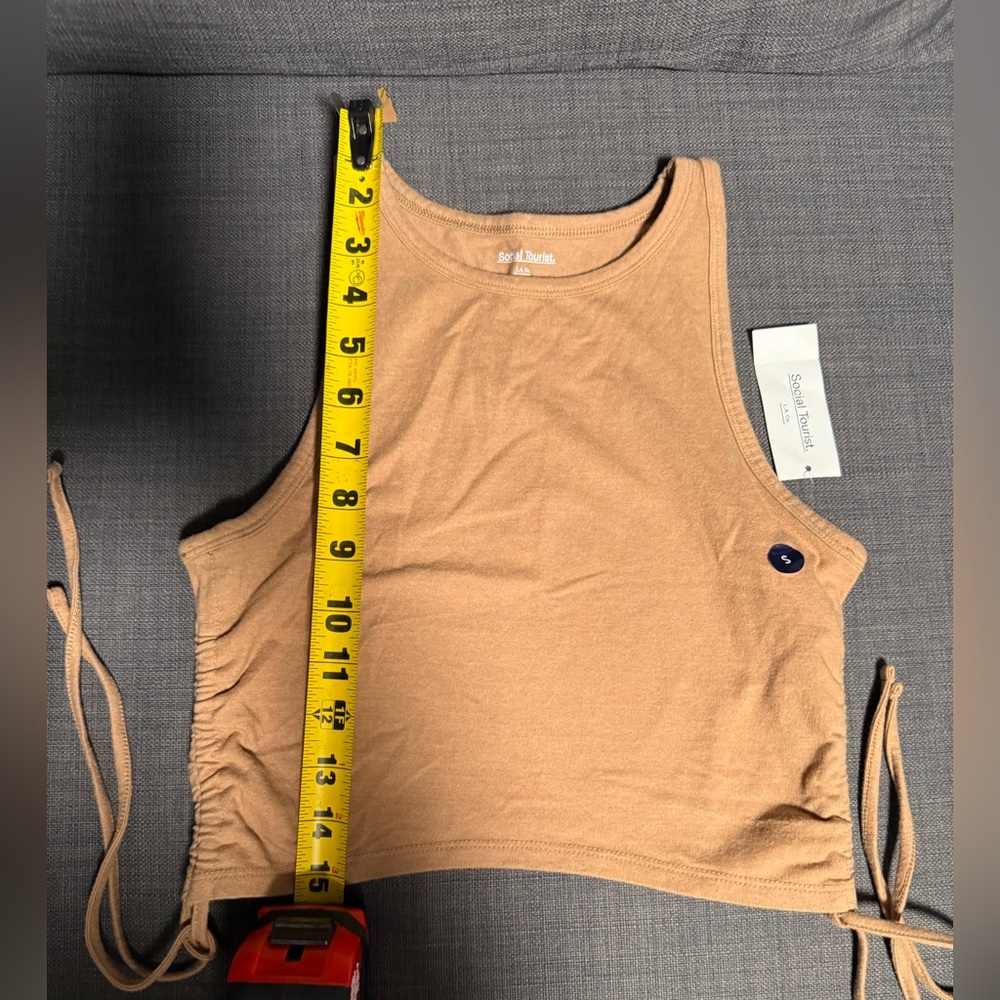 NWT Hollister Social Tourist Brown and Black Crop Sleeveless Top